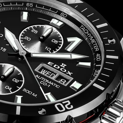 Edox Bezel LOCK CHRONOGRAPH Automatic 01128-3NRCA-NN - Image 3