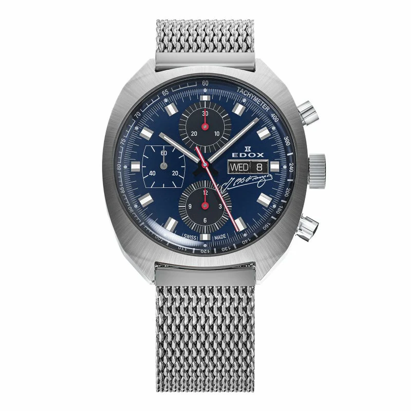 Edox Sportsman Chronograph 01132-3BU-BUGN Automatic Fangio Limited Edition Quartz Unisex Watch