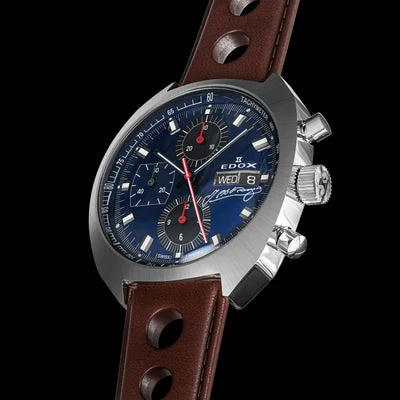 Edox Sportsman Chronograph 01132-3BU-BUGN Automatic Fangio Limited Edition Quartz Unisex Watch - Image 3