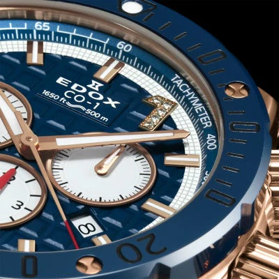 Edox Chronograph 10221-37RBU9-BUIDR9 Limited Edition Quartz Men's Watch - Image 2