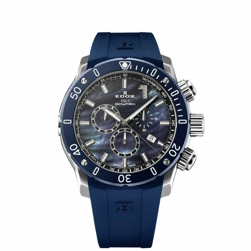Edox Chronograph 10221-3BU3-BMOPD1 Japan Limited Edition Quartz Men Unisex Watch