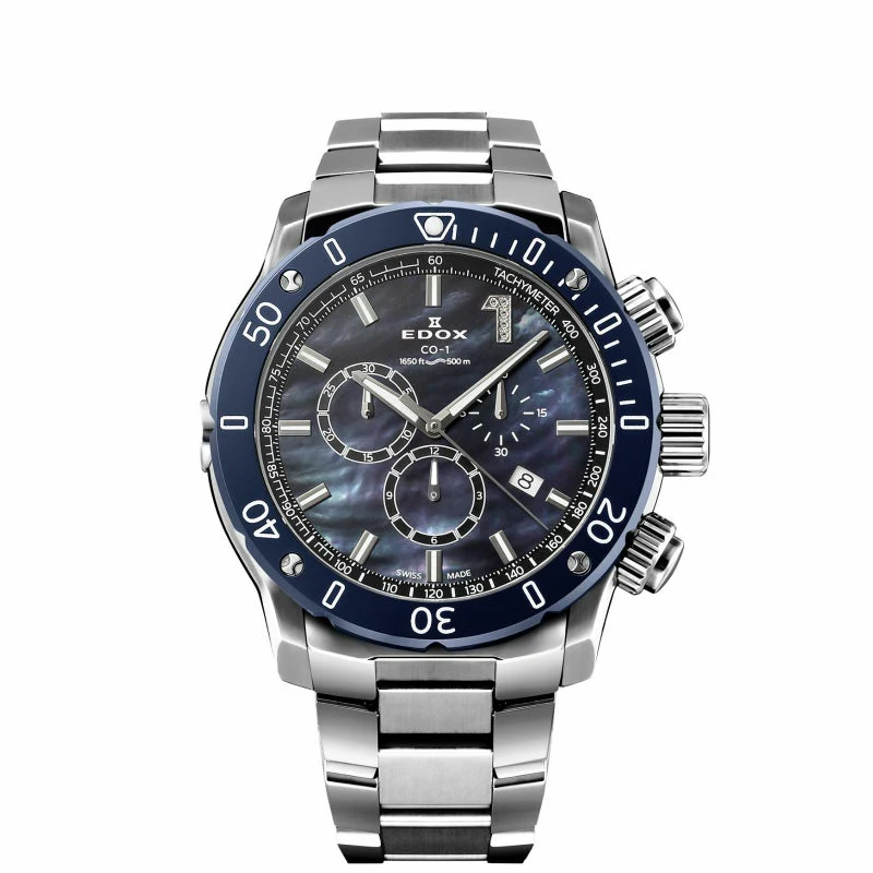 Edox Chronograph 10221-3BU3M-BMOPD1 Japan Limited Edition Quartz Watch for Men/Unisex