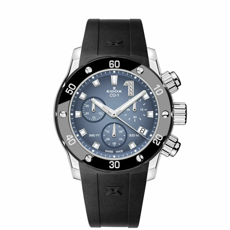 Edox Chronolady 10255-3CA-BUIDN Quartz Unisex Watch with Chronograph Features