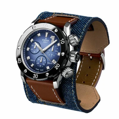 Edox Chronograph 38 10255-3CA-BUIDN-SFR Safari Limited Edition Quartz Watch for Men/Unisex - Image 3