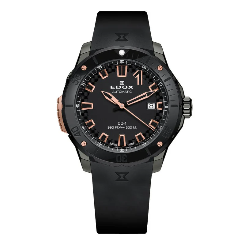 Edox Bezel LOCK DATE Automatic 80137-37GMR-CANR
