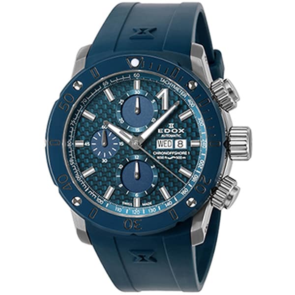 EDOX BU3-BUIN3 Men's Watch Rubber Strap Water Resistant 2-Year Warranty Stylish Design