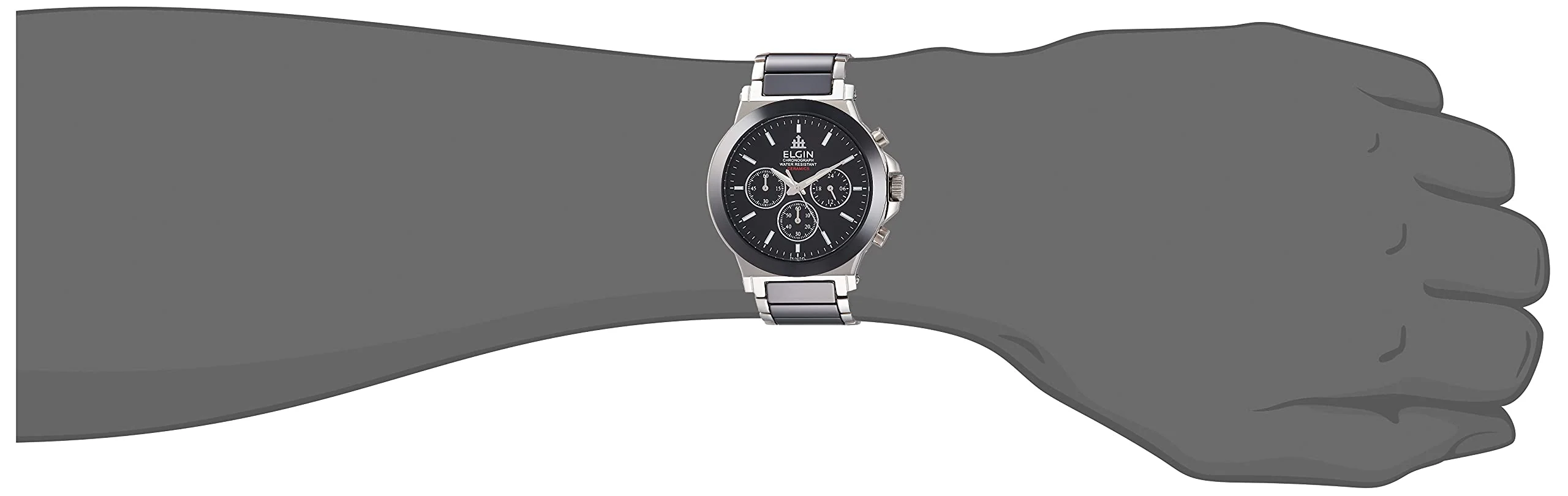 ELGIN FK1417C-B Ceramic Chronograph Quartz Watch - Image 2