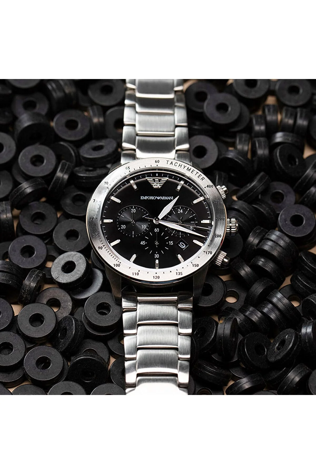 EMPORIO ARMANI AR11241 Men's Chronograph Stainless Steel Watch - Image 4