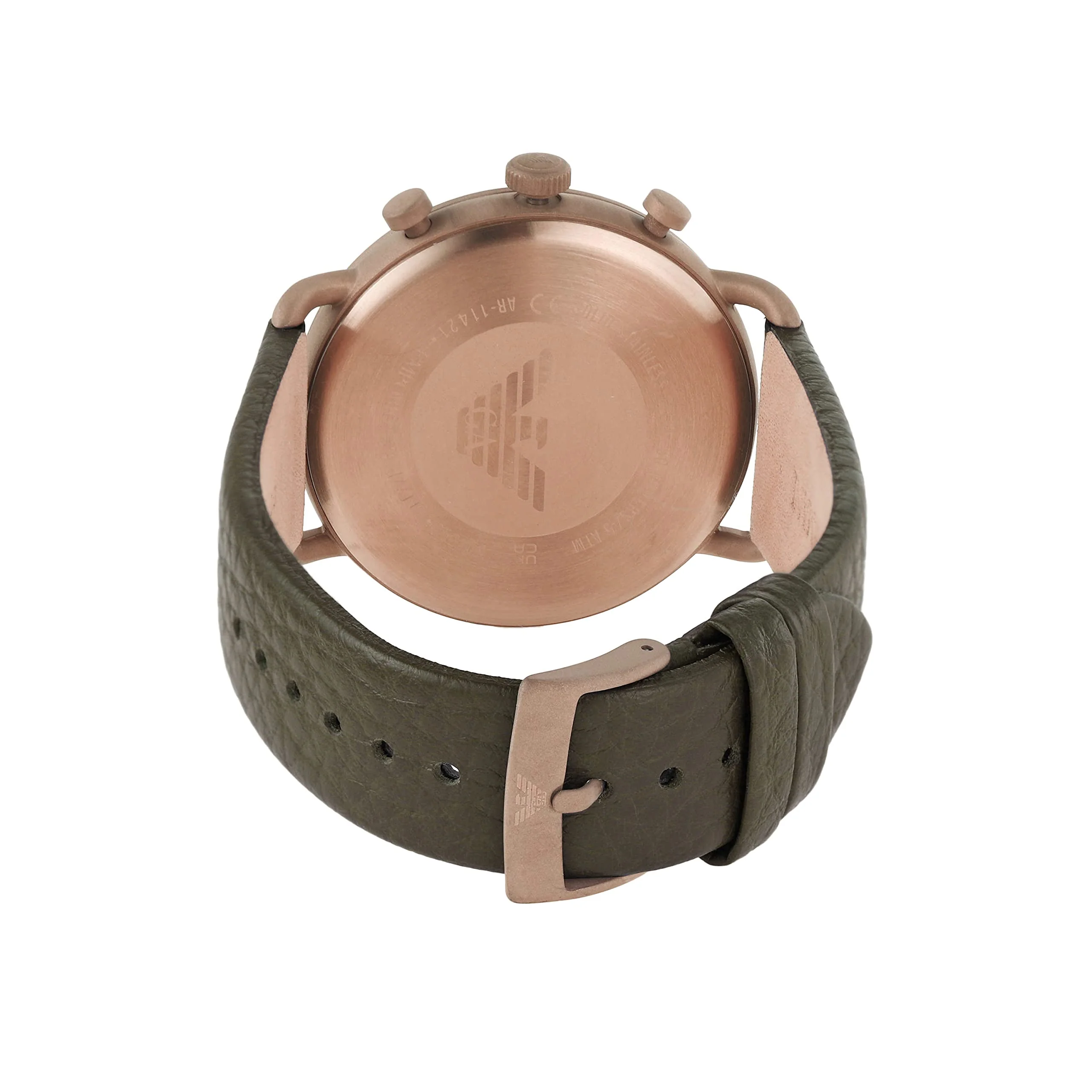 EMPORIO ARMANI AR11421 Chronograph Green Leather Watch - Image 3