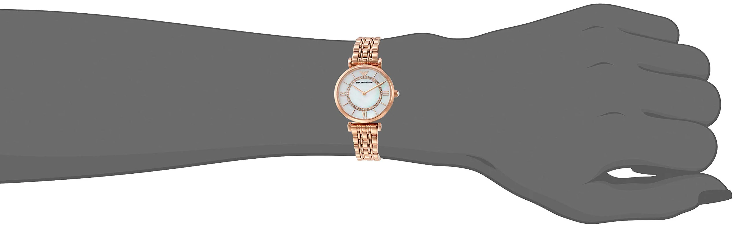 EMPORIO ARMANI AR1909 Rose Gold Stainless Steel Quartz Women's Watch - Image 2