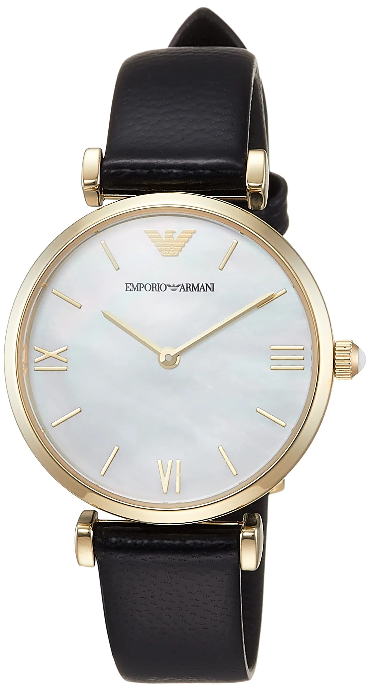 EMPORIO ARMANI AR1910 Women's Classic Gold Leather Band Watch