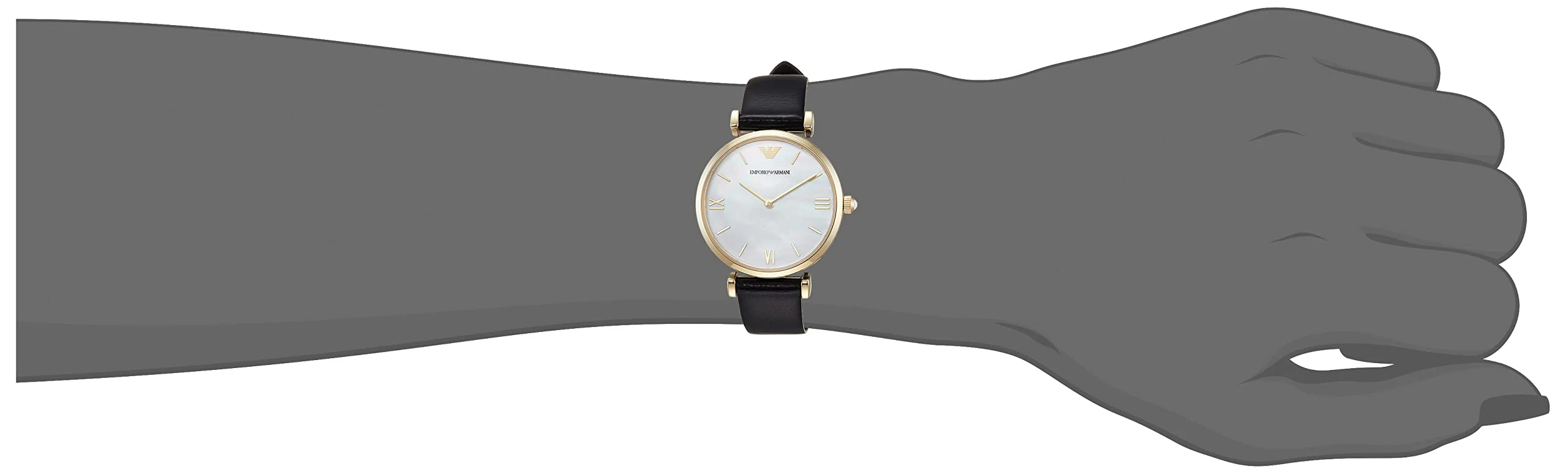 EMPORIO ARMANI AR1910 Women's Classic Gold Leather Band Watch - Image 6