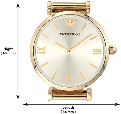 EMPORIO ARMANI AR1957 Gold Dial Quartz Women's Watch - Image 5
