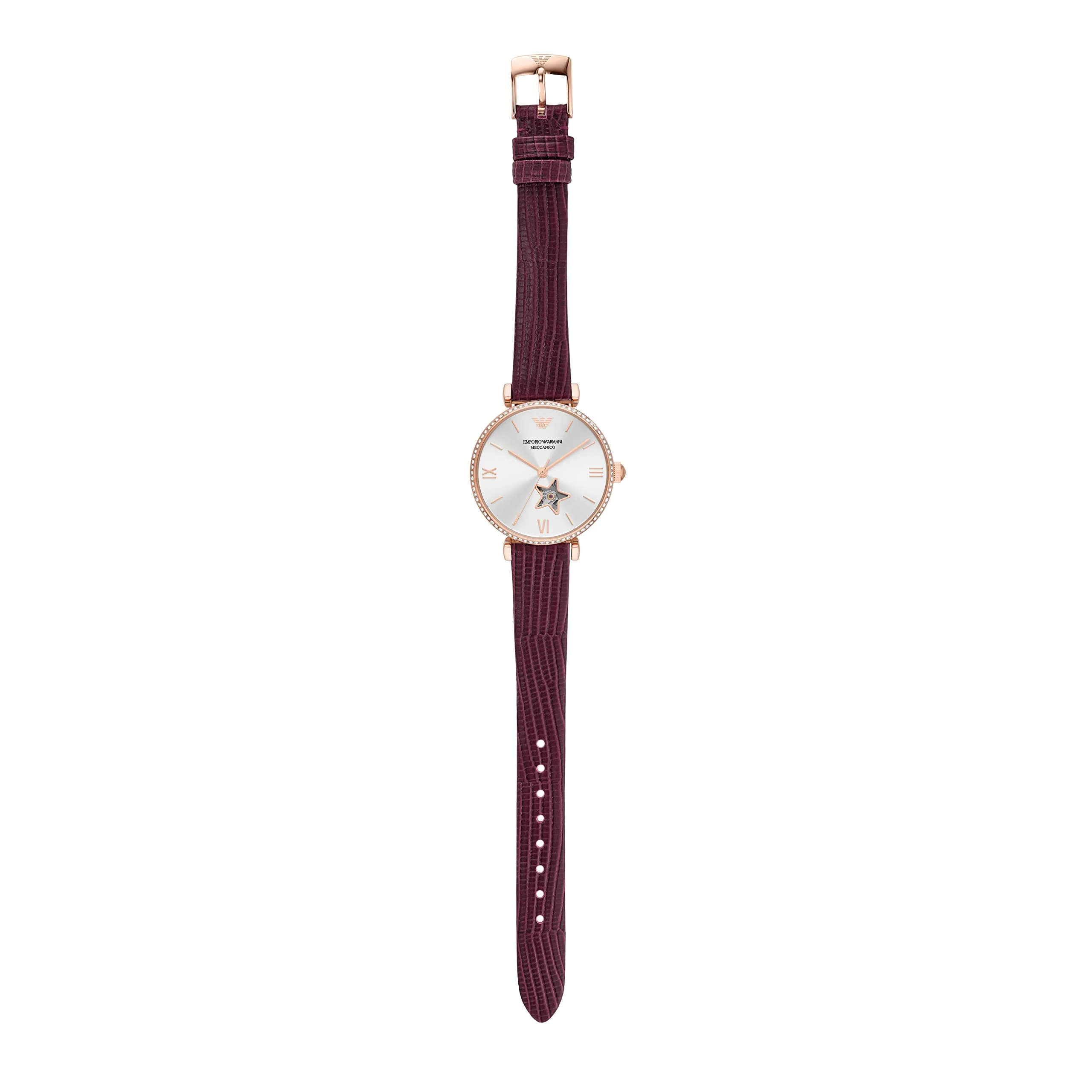 EMPORIO ARMANI AR60044 Automatic Red Leather Watch - Image 6
