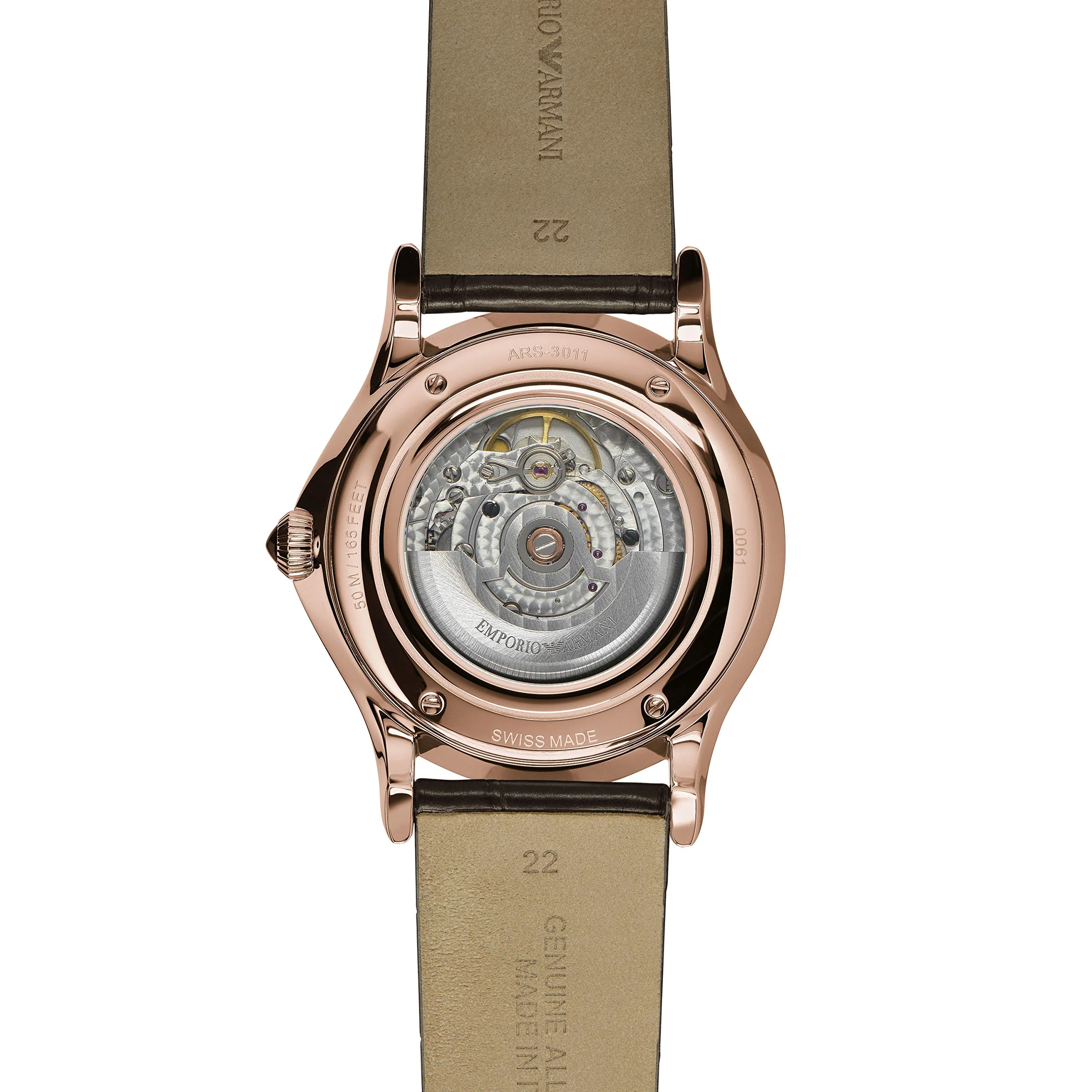 EMPORIO ARMANI ARS3012 Swiss Automatic Brown Leather Watch - Image 2