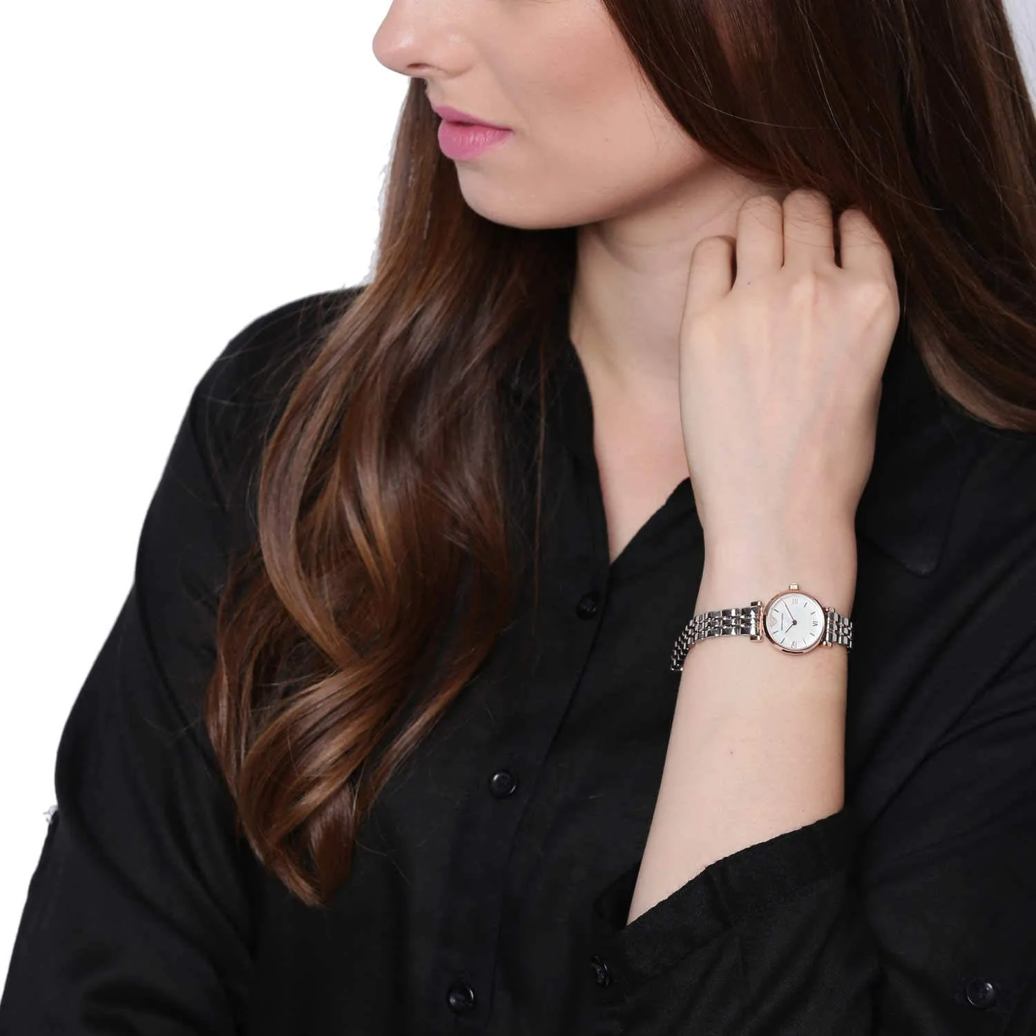 EMPORIO ARMANI Classic AR1764 White Mother of Pearl Dial Ladies Watch - Image 4