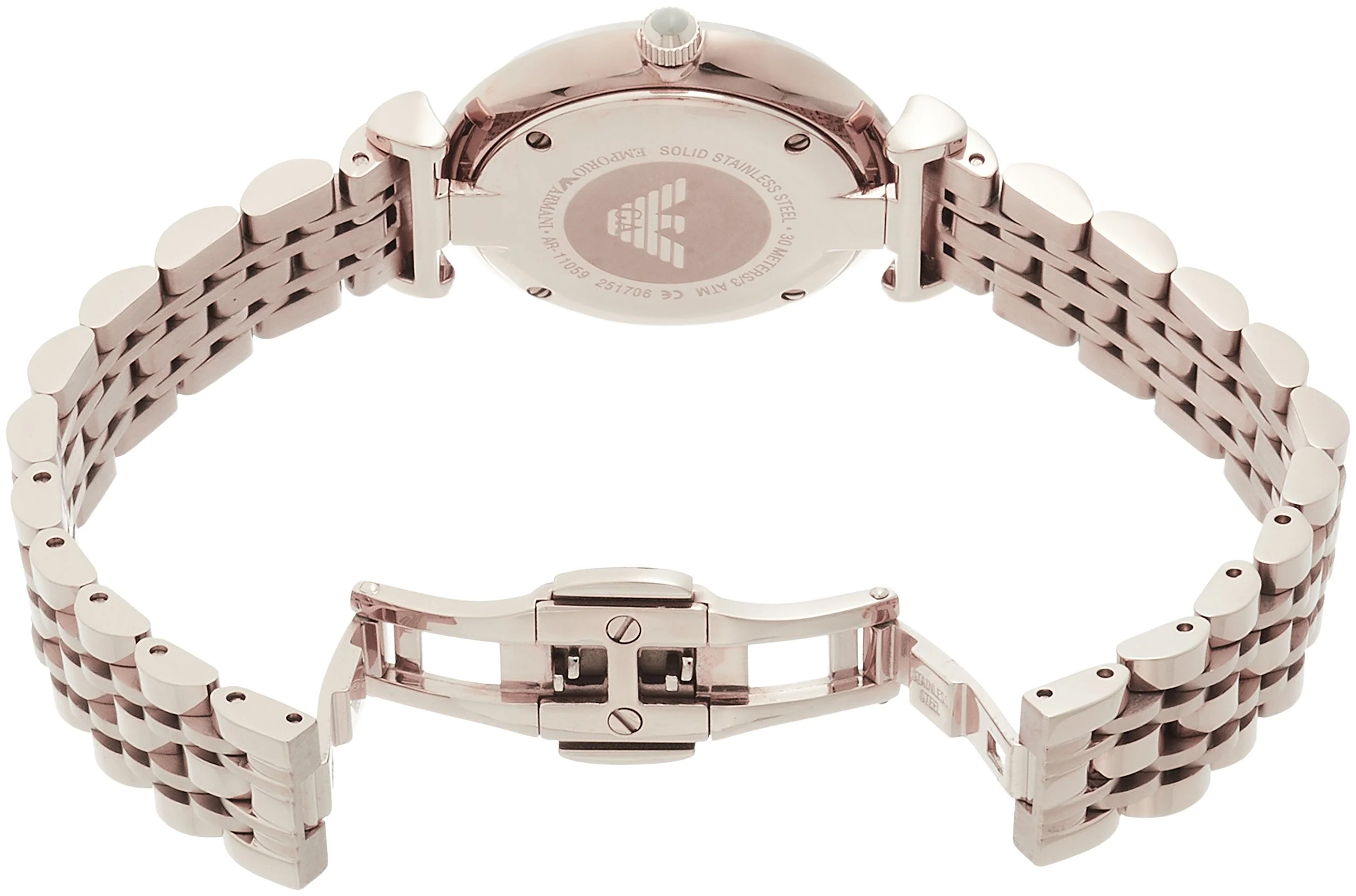 EMPORIO ARMANI Gianni T-Bar AR11059 Rose Gold Women's Watch - Image 2