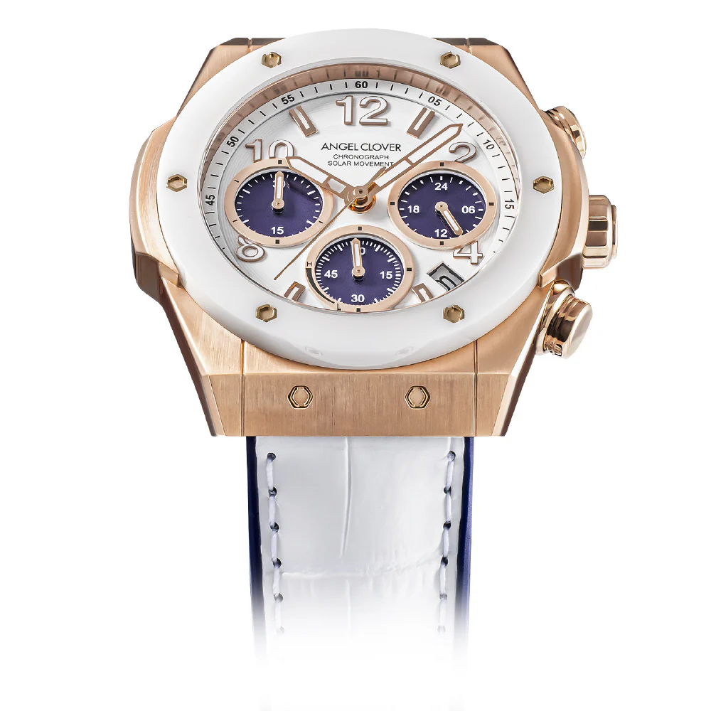 EVS45PWH-WH Exventure Solar Ceramic Watch 1 Year Warranty White Eco-Friendly Solar Powered Elegant Design - Image 3