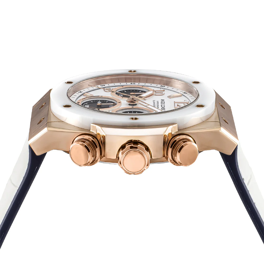 EVS45PWH-WH Exventure Solar Ceramic Watch 1 Year Warranty White Eco-Friendly Solar Powered Elegant Design - Image 5