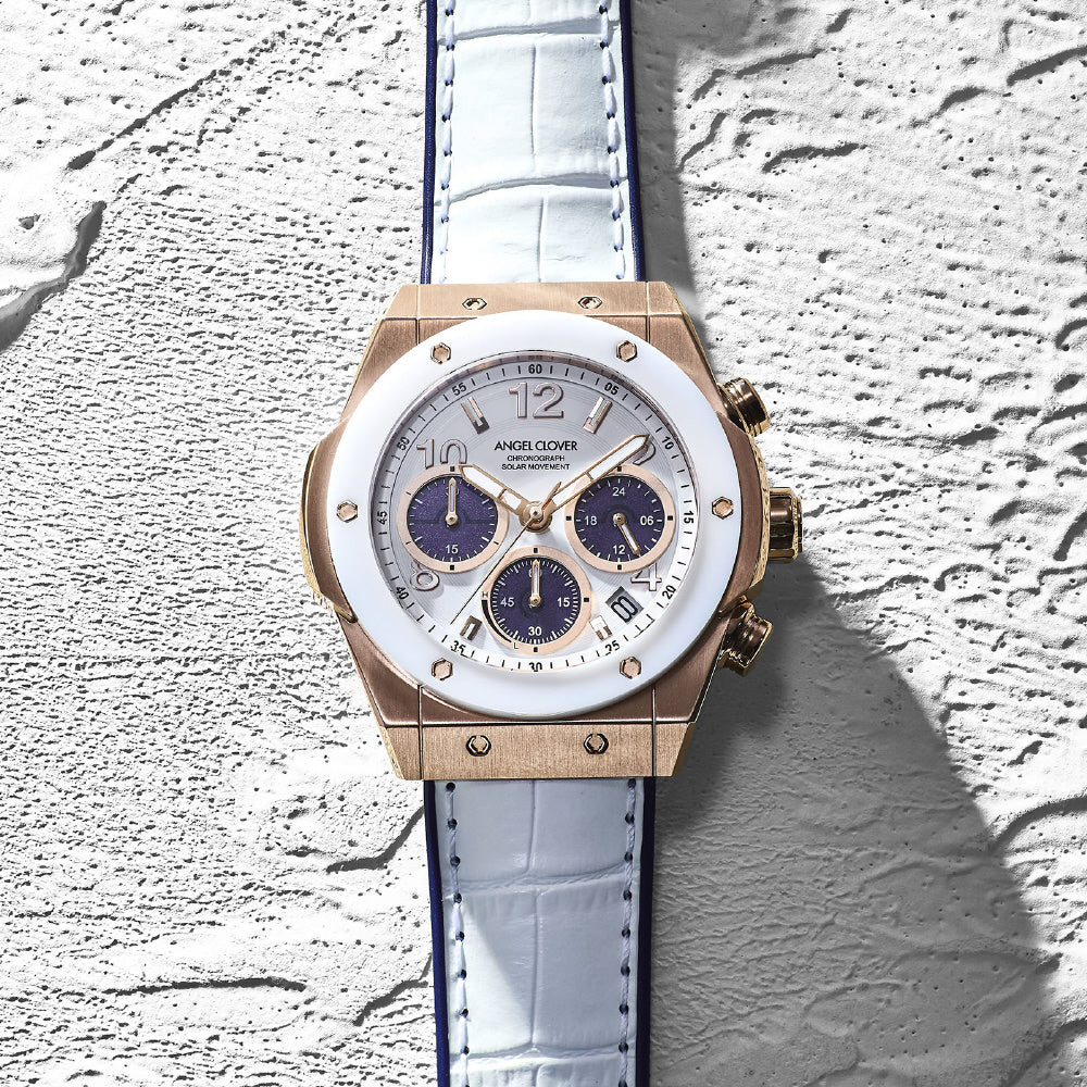 EVS45PWH-WH Exventure Solar Ceramic Watch 1 Year Warranty White Eco-Friendly Solar Powered Elegant Design - Image 8