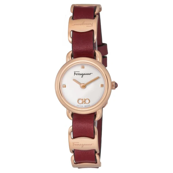 FERRAGAMO SFHT01422 Elegant Women's Watch with Leather Strap, 2 Year Warranty, Stylish Design for Every Occasion