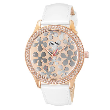 FOLLI FOLLIE WF0B044SSSWHS Happy Nugget Bracelet with Sparkling Crystals, Adjustable Fit, and Elegant Design for Effortless Style