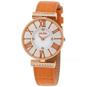 FOLLI FOLLIE WF1B029SSSOR Dynasty Orange Stylish Watch with Durable Stainless Steel, Water Resistant Design, and Elegant Quartz Movement