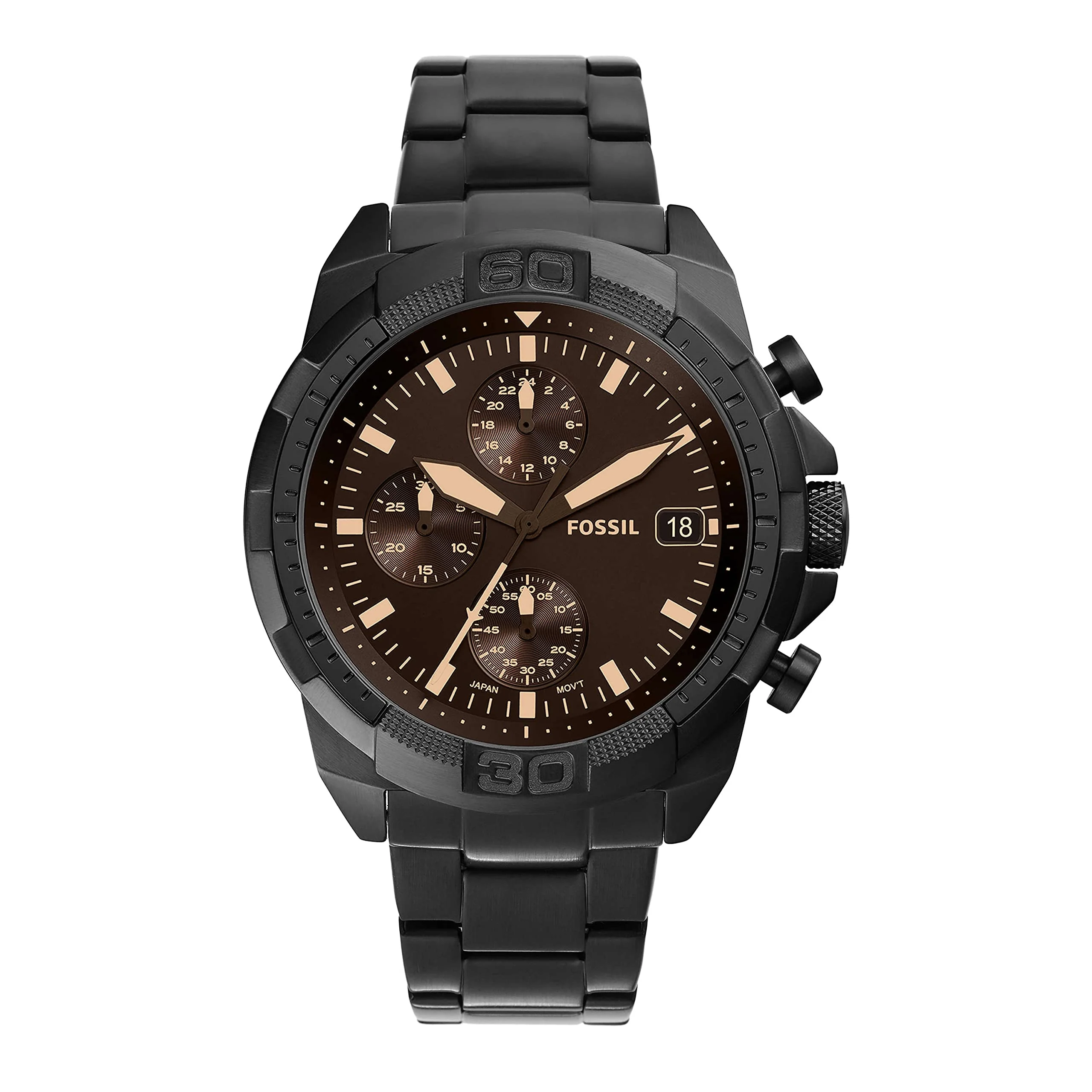 FOSSIL Bronson FS5851 Chronograph Black Stainless Steel Watch