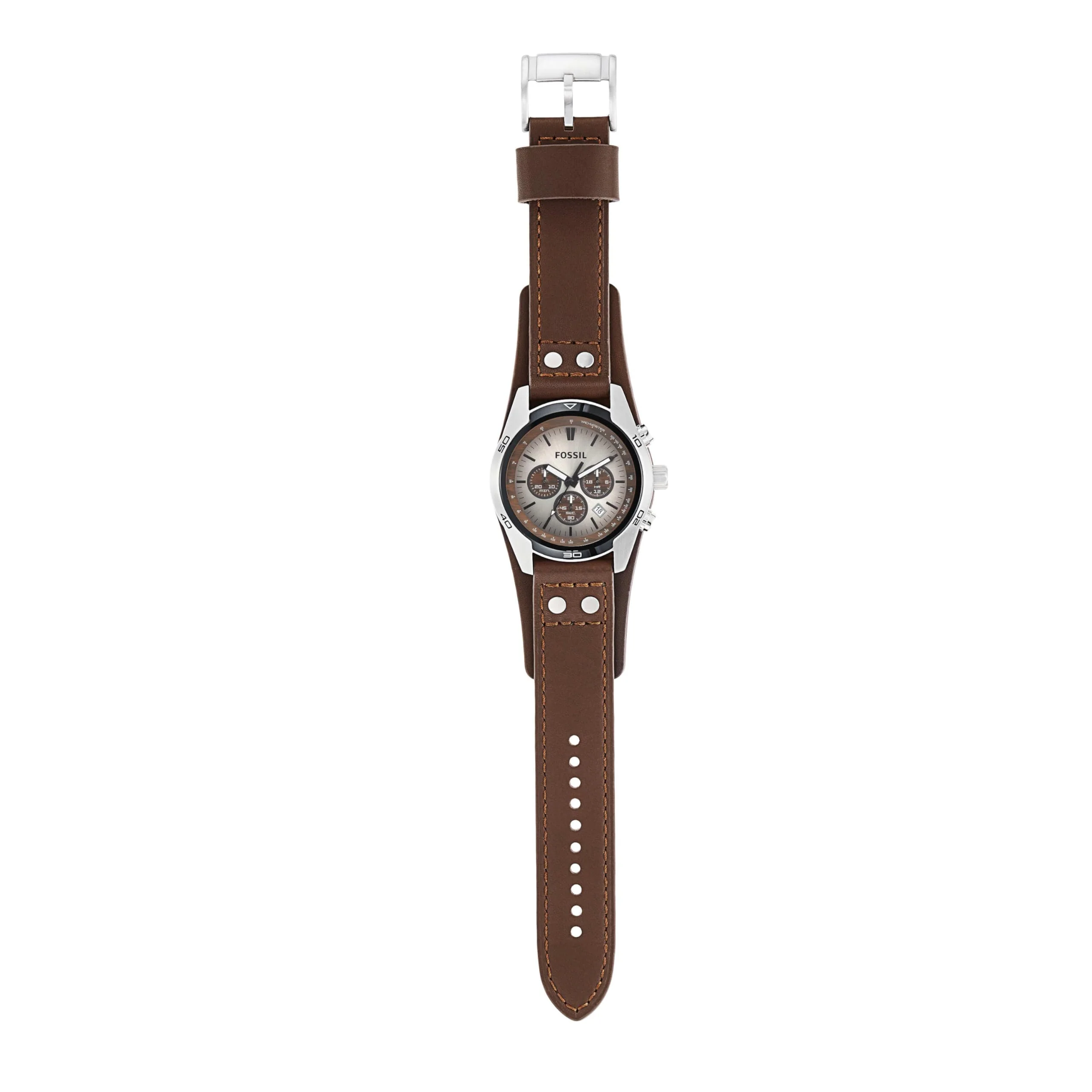 FOSSIL CH2891 Men's Military Chronograph Leather Watch - Image 4