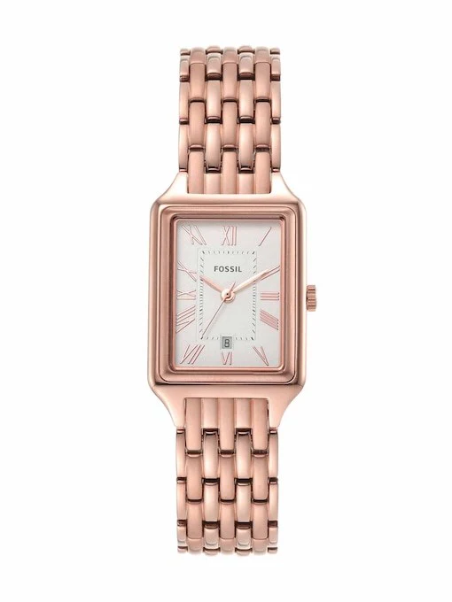 FOSSIL ES5306 Stylish Raquel Women's Watch with Durable Stainless Steel, Elegant Rose Gold Finish, and Water Resistance for Everyday Wear