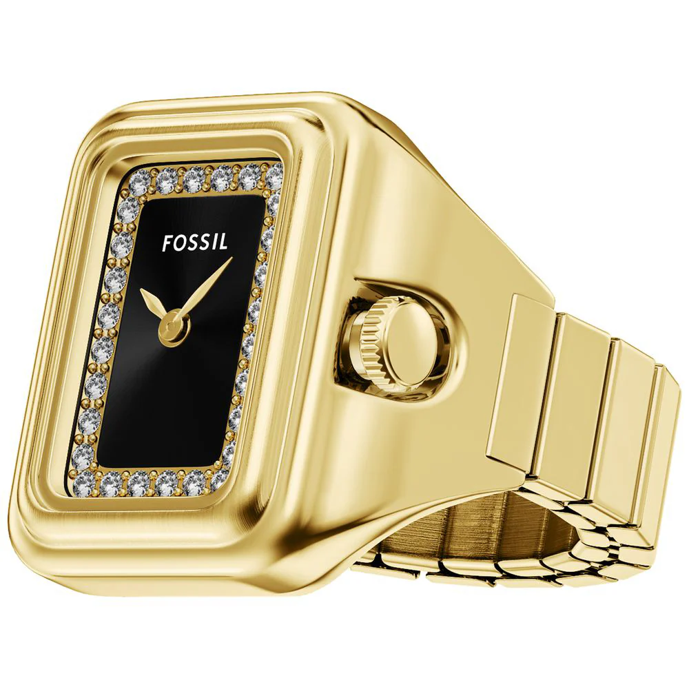 FOSSIL ES5447 Elegant Raquel Watch Ring Stainless Steel Crystal Accents Water Resistant Stylish Design