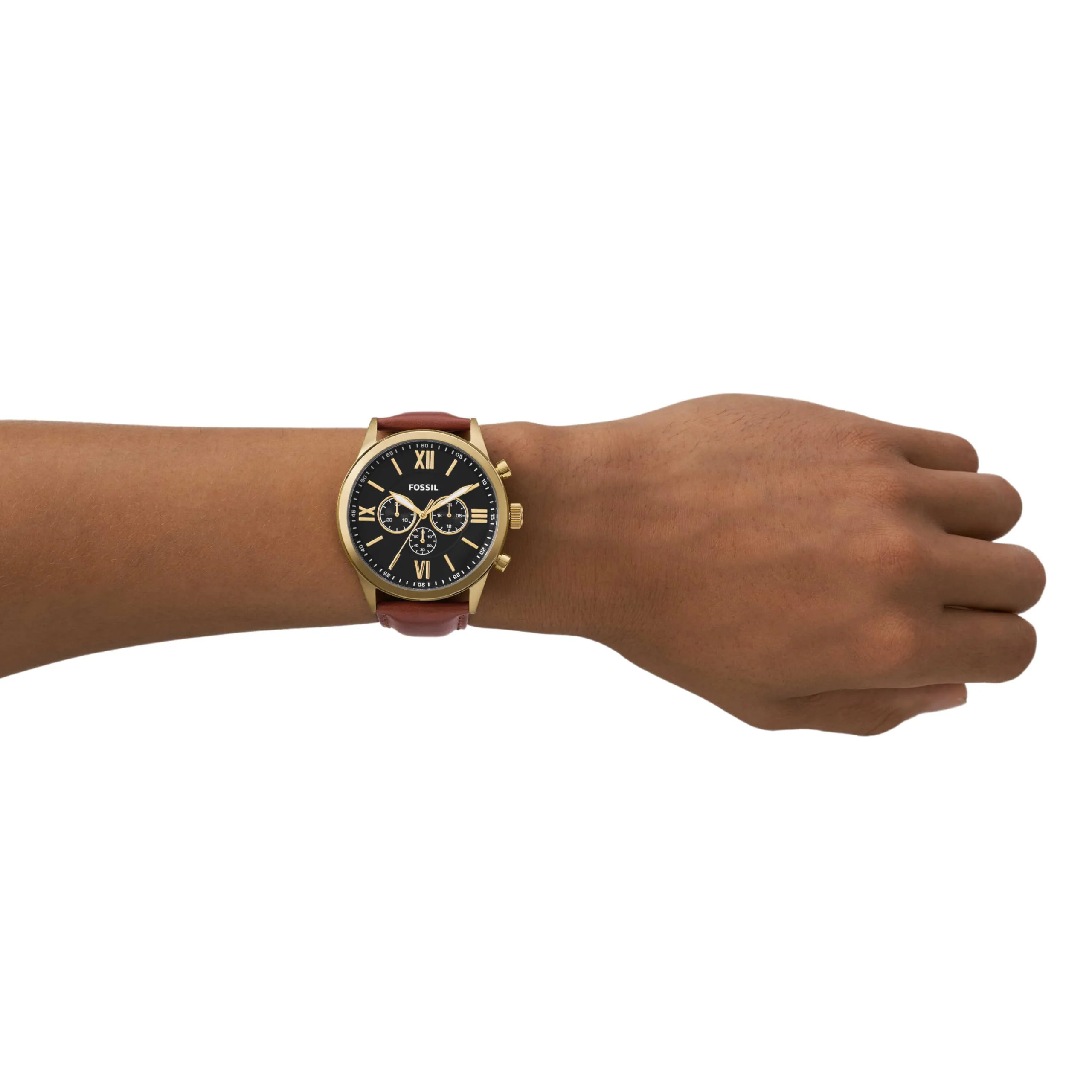 FOSSIL Flynn BQ2261 Chronograph Brown Leather Watch - Image 2