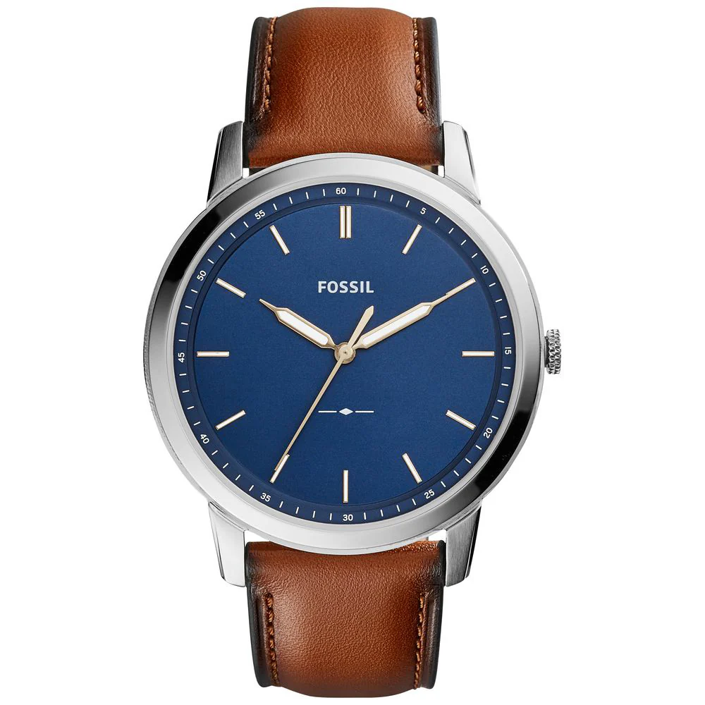FOSSIL FS5304 Minimalist Design Stainless Steel Case Water Resistant Elegant Leather Strap