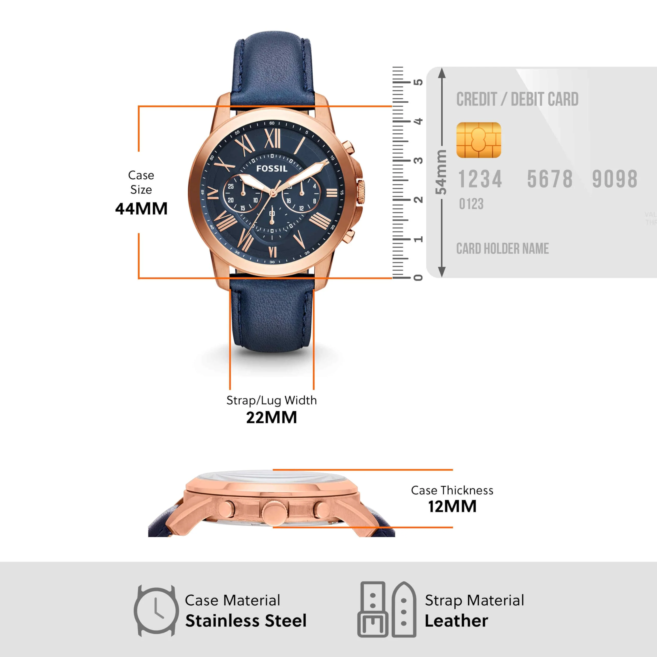 FOSSIL Grant FS4835 Quartz Chronograph Men's Watch - Image 5