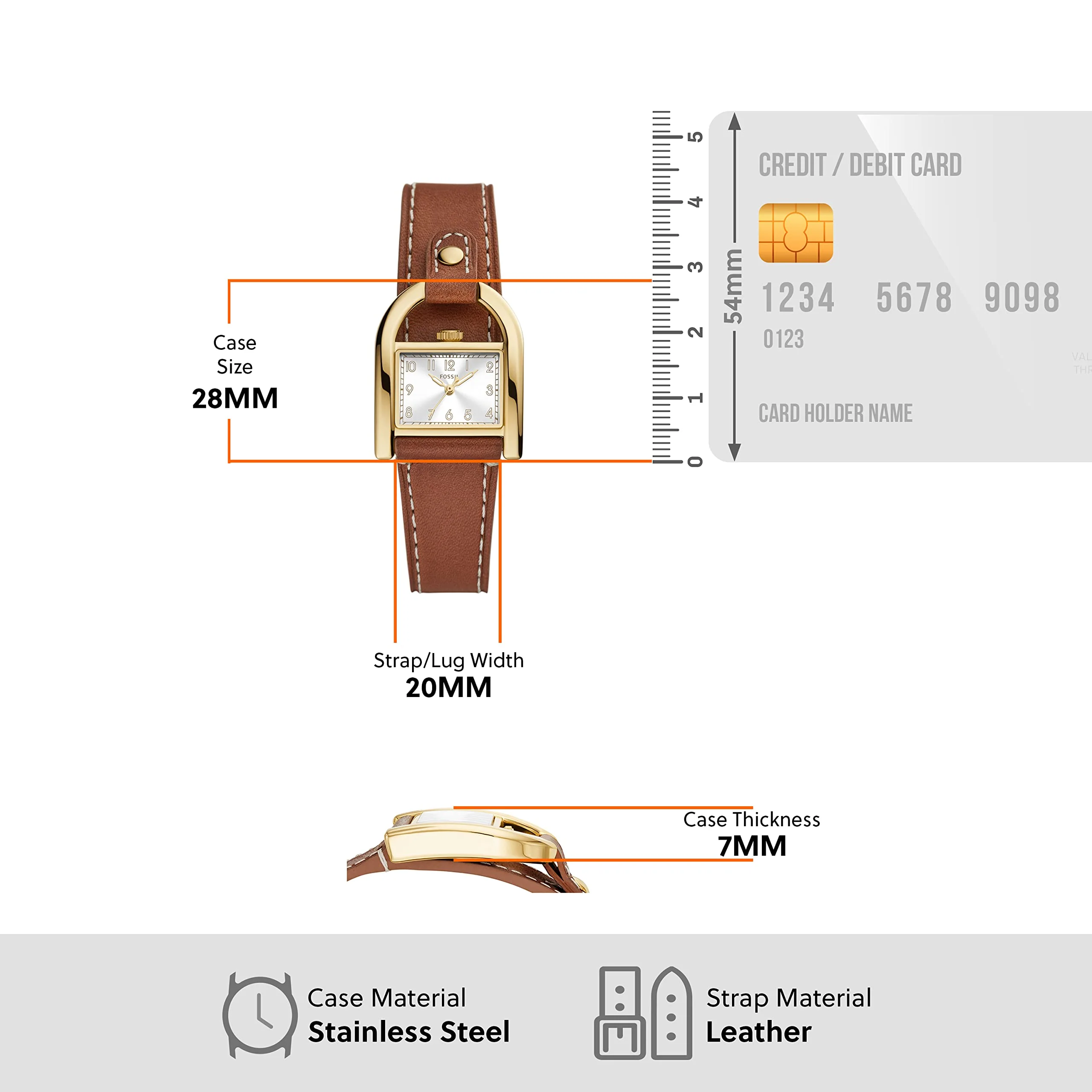 FOSSIL HARWELL ES5264 Women's Brown Leather Watch - Image 5