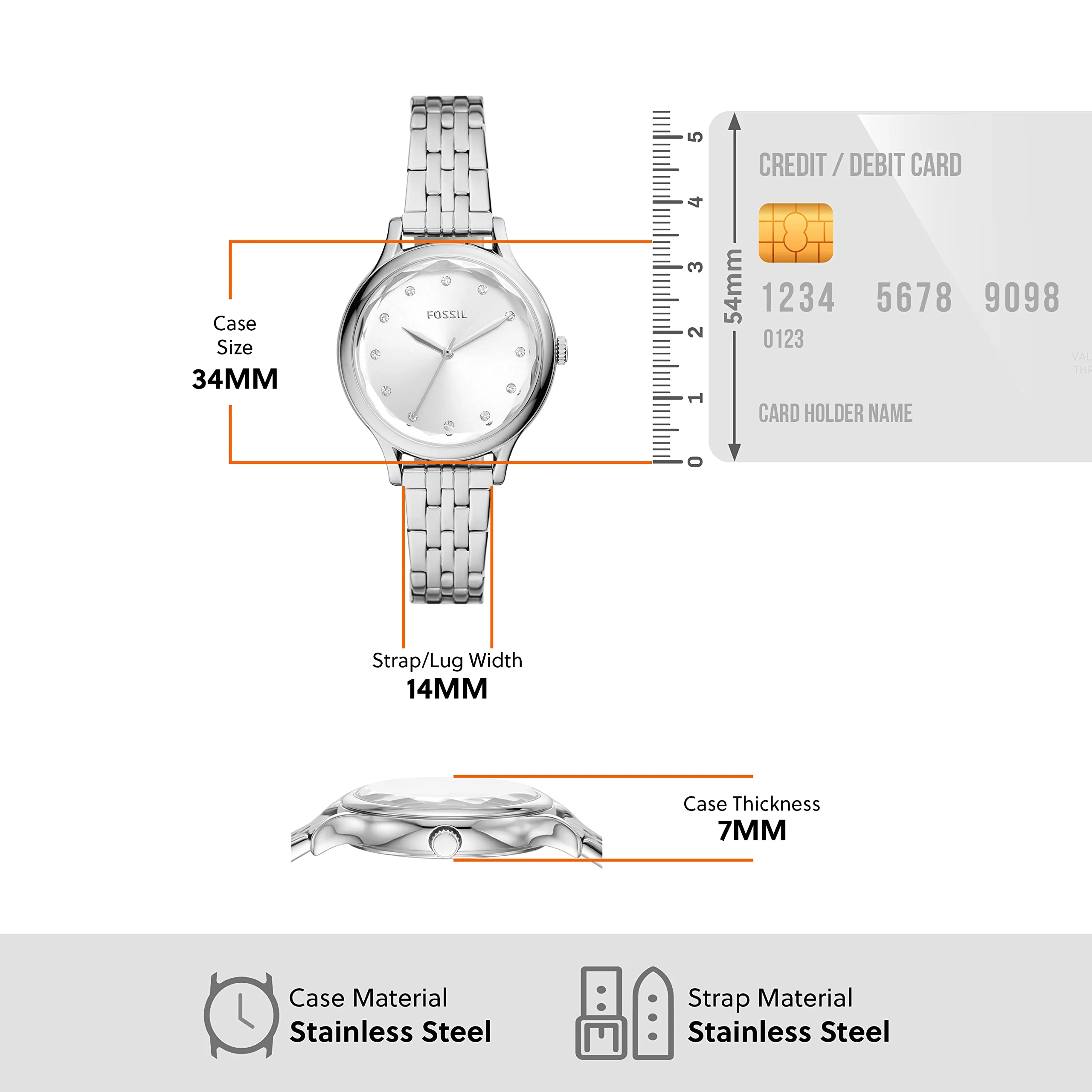 FOSSIL LANEY BQ3861 Women's Quartz Watch - Image 5
