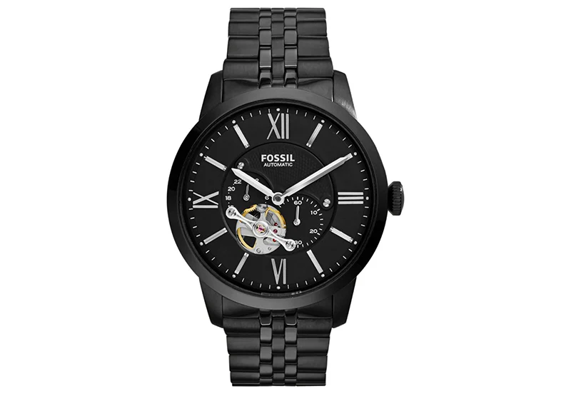 FOSSIL ME3098 Automatic Townsman Watch with Stainless Steel Case, Elegant Brown Leather Strap, Water Resistant Design and Classic Chronograph Functionality