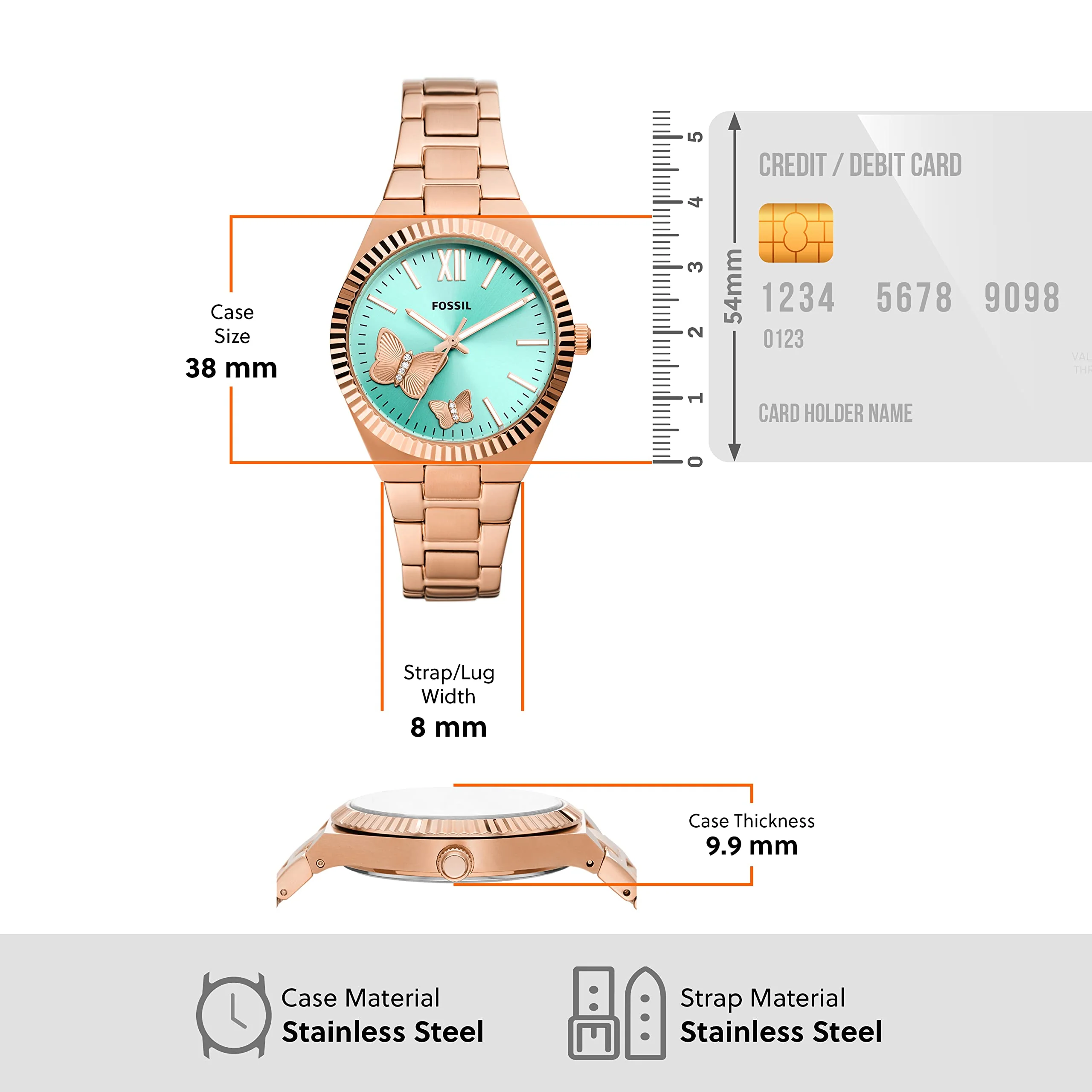 FOSSIL Scarlette ES5277 Women's Rose Gold Watch - Image 4