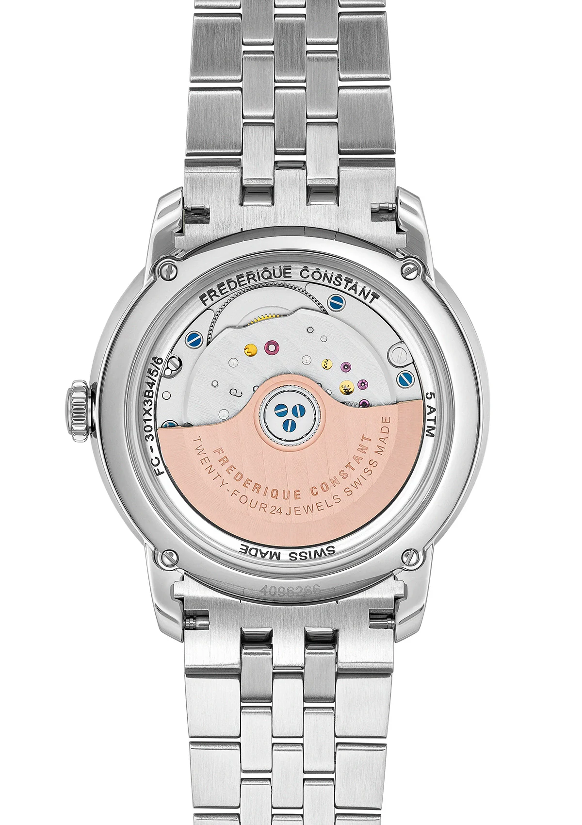 Frederique Constant FC-301BL3B6B Swiss Automatic Movement Elegant Blue Dial Leather Strap Luxury Watch - Image 2