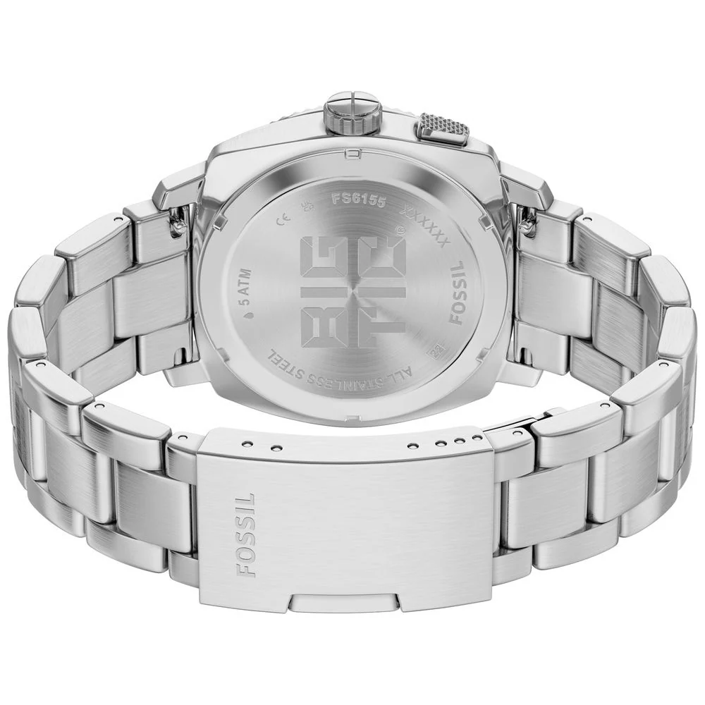FS6155 FOSSIL Machine Chronograph Stainless Steel Black Dial Water Resistant Leather Strap - Image 5