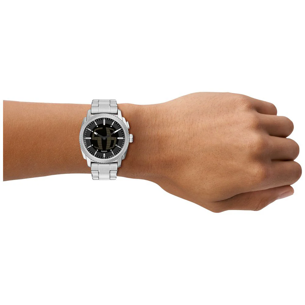FS6155 FOSSIL Machine Chronograph Stainless Steel Black Dial Water Resistant Leather Strap - Image 6