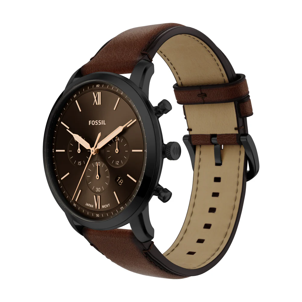 FS6163 FOSSIL Neutra Stylish Design Water Resistant Stainless Steel Quartz Movement Leather Strap