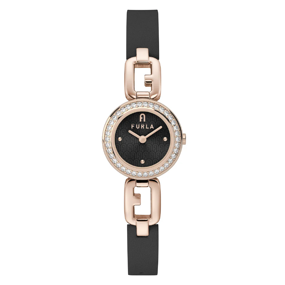 FURLA WW00015018L3 Elegant Black Leather Design Stylish Chain Strap 2-Year Warranty Authentic