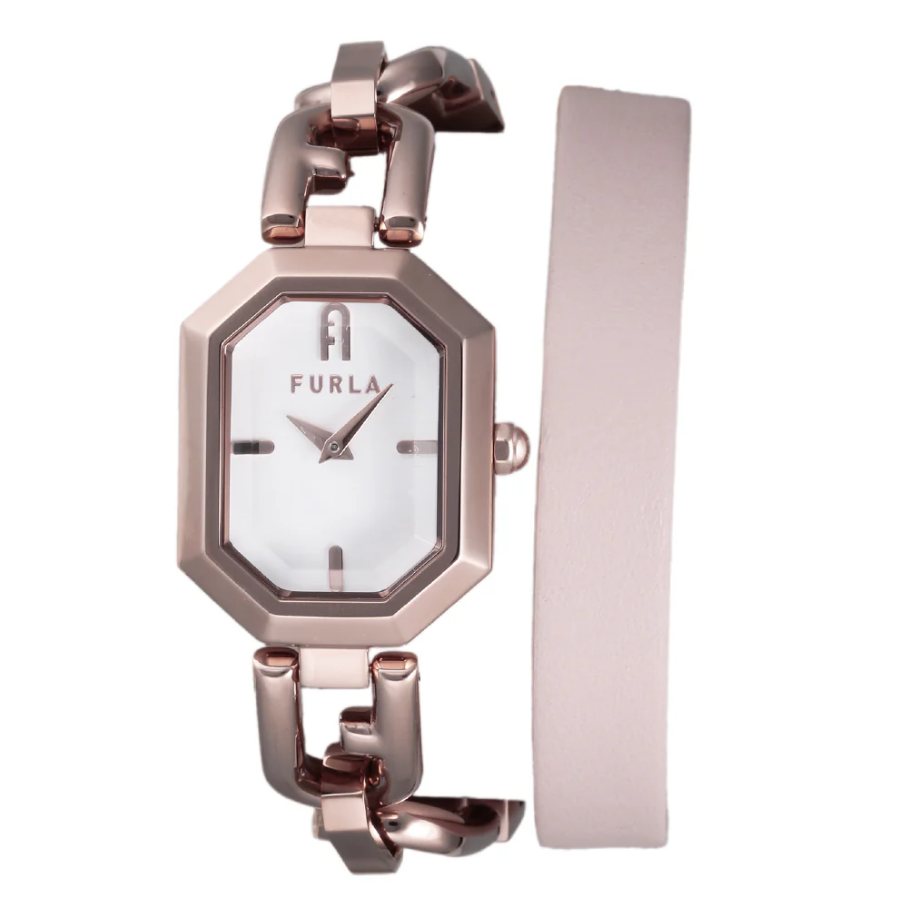 Furla WW00044005L3 Octagonal Silver Watch 2-Year Warranty Elegant Design Water-Resistant Stylish Accessory