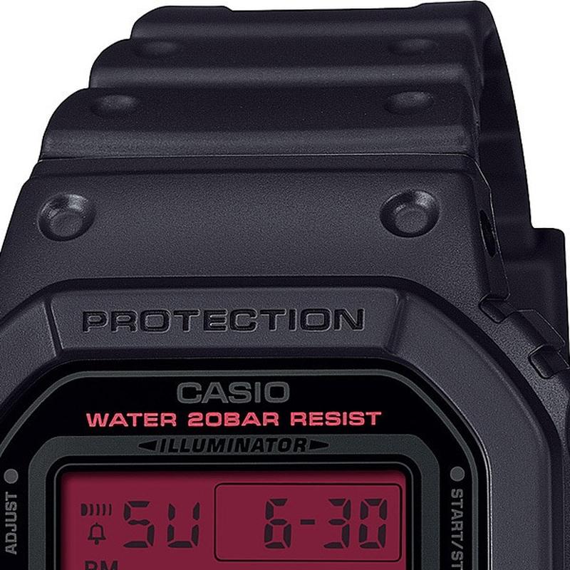 Casio Men's G-Shock Black and Bold Red DW-5600BBR-1JF Watch - Image 4