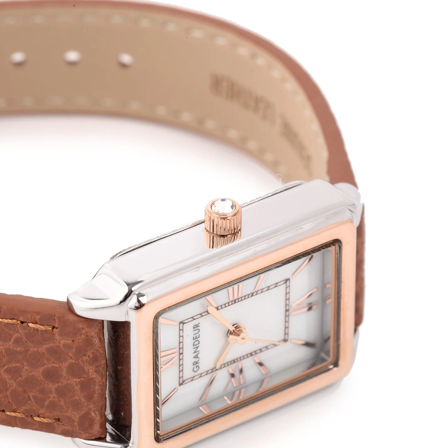GRANDEUR ESL073T5 Women's Square Quartz Leather Watch - Image 5