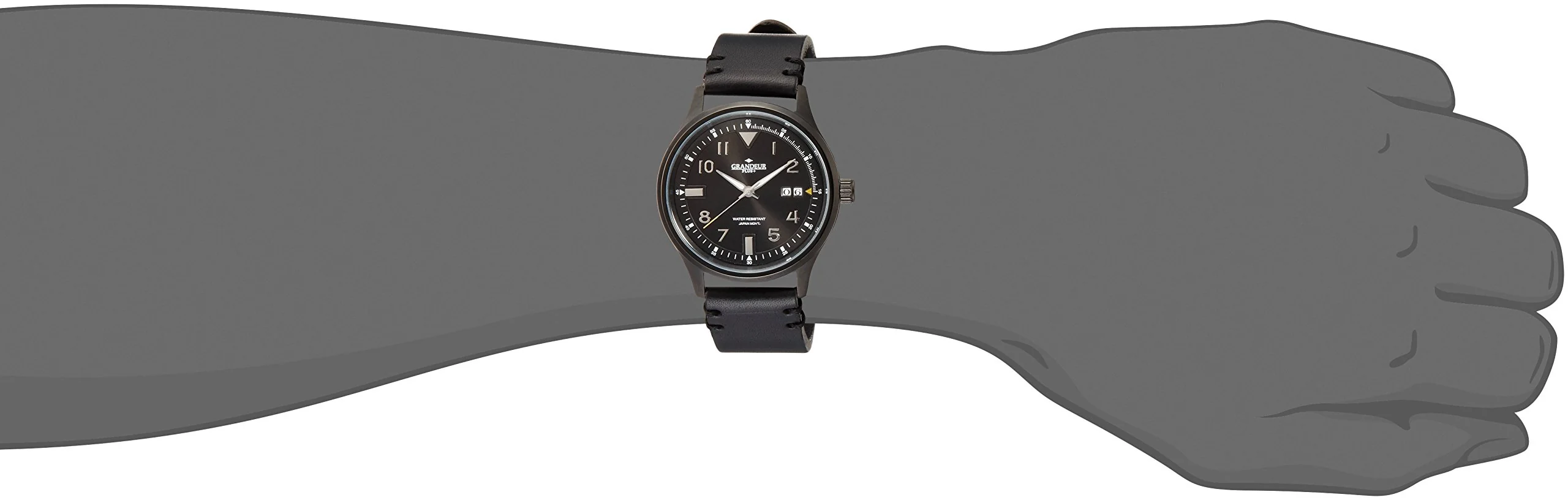 GRANDEUR PLUS GRP005B1 Big Date Italian Leather Men's Watch - Image 6