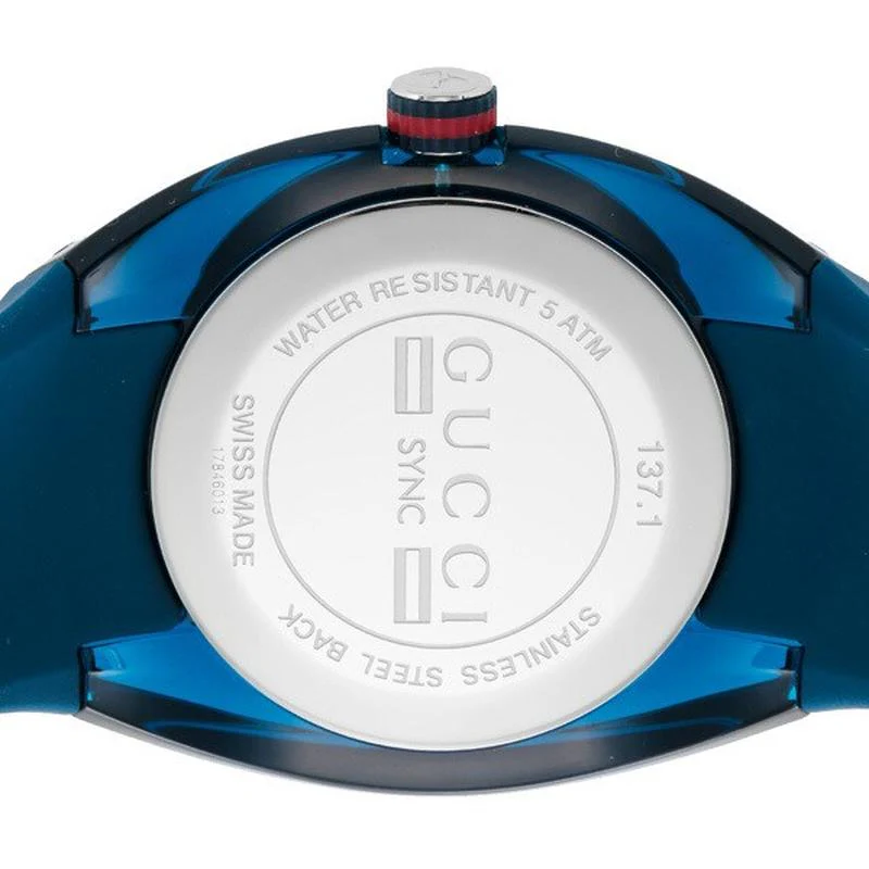 Gucci Men's SYNC Blue Watch Parallel Import with 2-Year Warranty YA137104A - Image 5