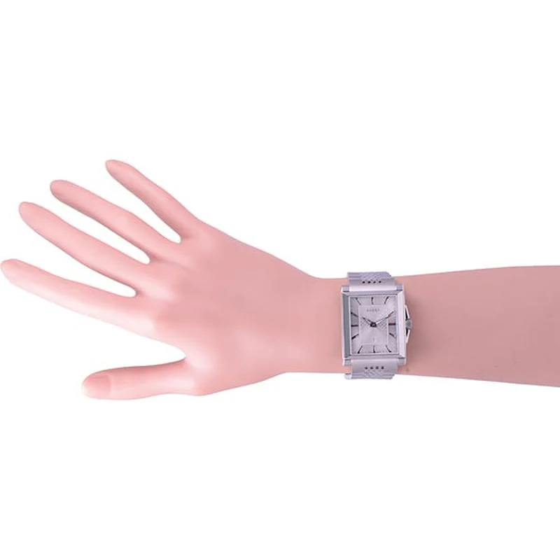 GUCCI Rectangle 2-Year Warranty Silver YA138403 [Parallel Import] - Image 5