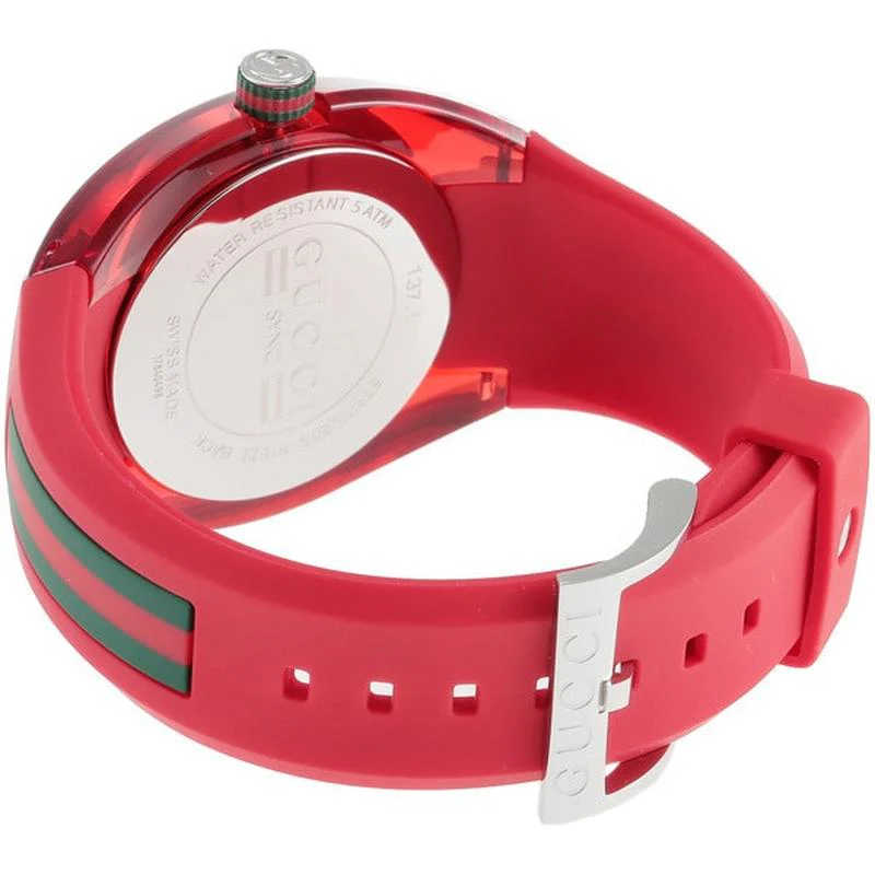 Gucci SYNC Men's Watch, Red, Imported with 2 Year Warranty YA137103A - Image 4